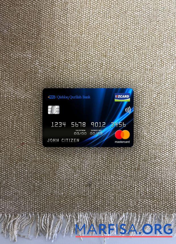 Downloadable Uzbekistan Qishloq Qurilish Bank mastercard photolook front sample
